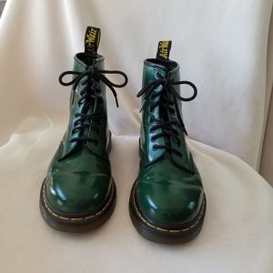 Dr. Martens Green Combat Boots - Size 8